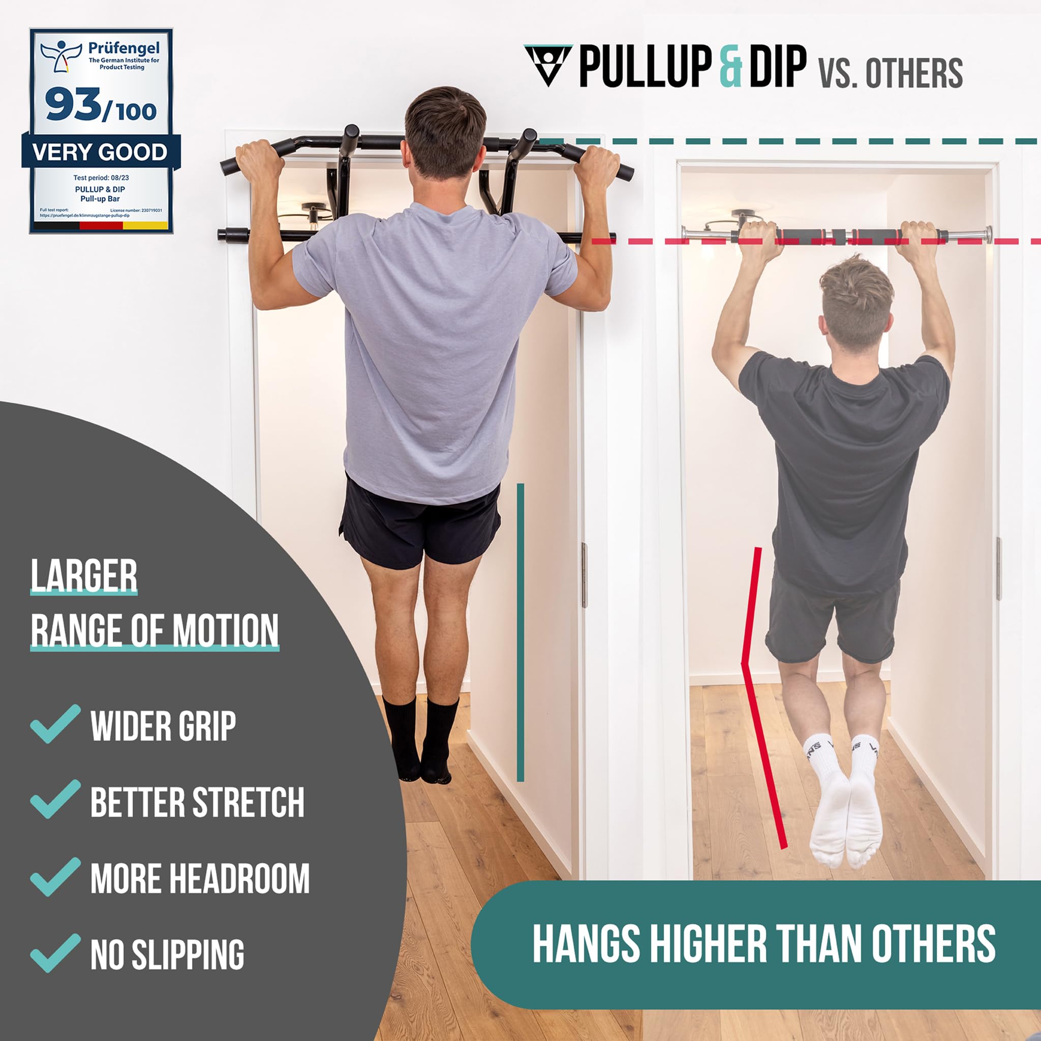 PULLUP & DIP Doorway Pull-Up Bar Without Screwing And No Slipping